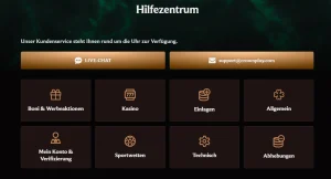 Themenkategorien im CrownPlay-Hilfezentrum für Zahlungen, Sportwetten und Kontoverwaltung